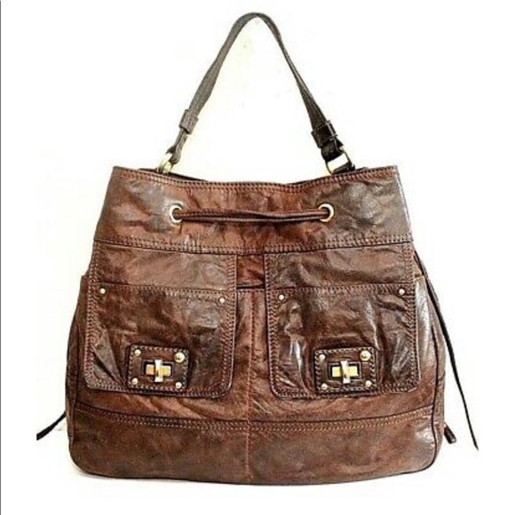 Juicy Couture Handbags - Juicy Couture Lolita Brown Leather drawstring bag